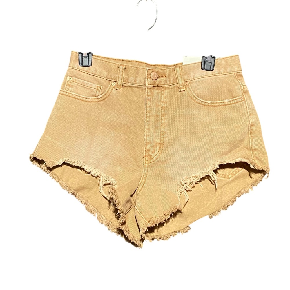 BDG Urban Outfitters Cheeky Short Tan High Waisted Raw Hem Denim Women's 27